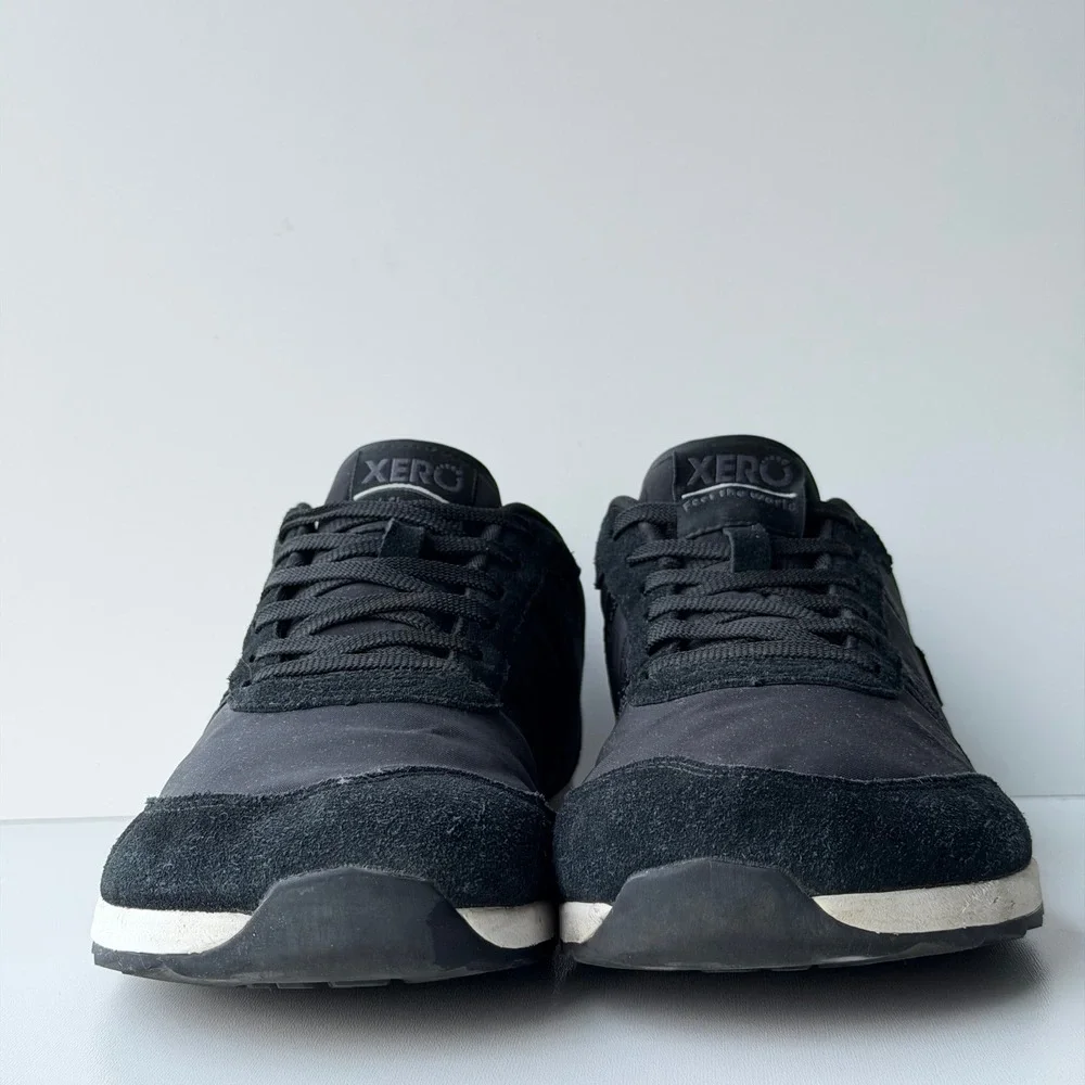 Xero Shoes Wynn Sneakers Mens 11 Black Barefoot Suede Minimalist Zero Drop